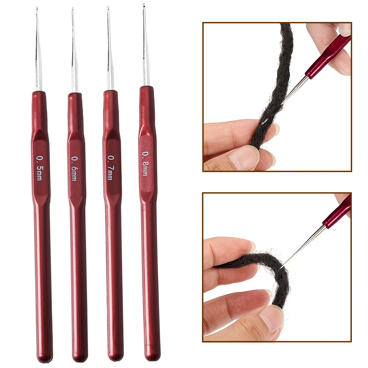 Crochet Hook Plastic Handle Crochet Hooks Handle Knitting Needles Set Crochetings Knittings 0.5mm-0.8mm