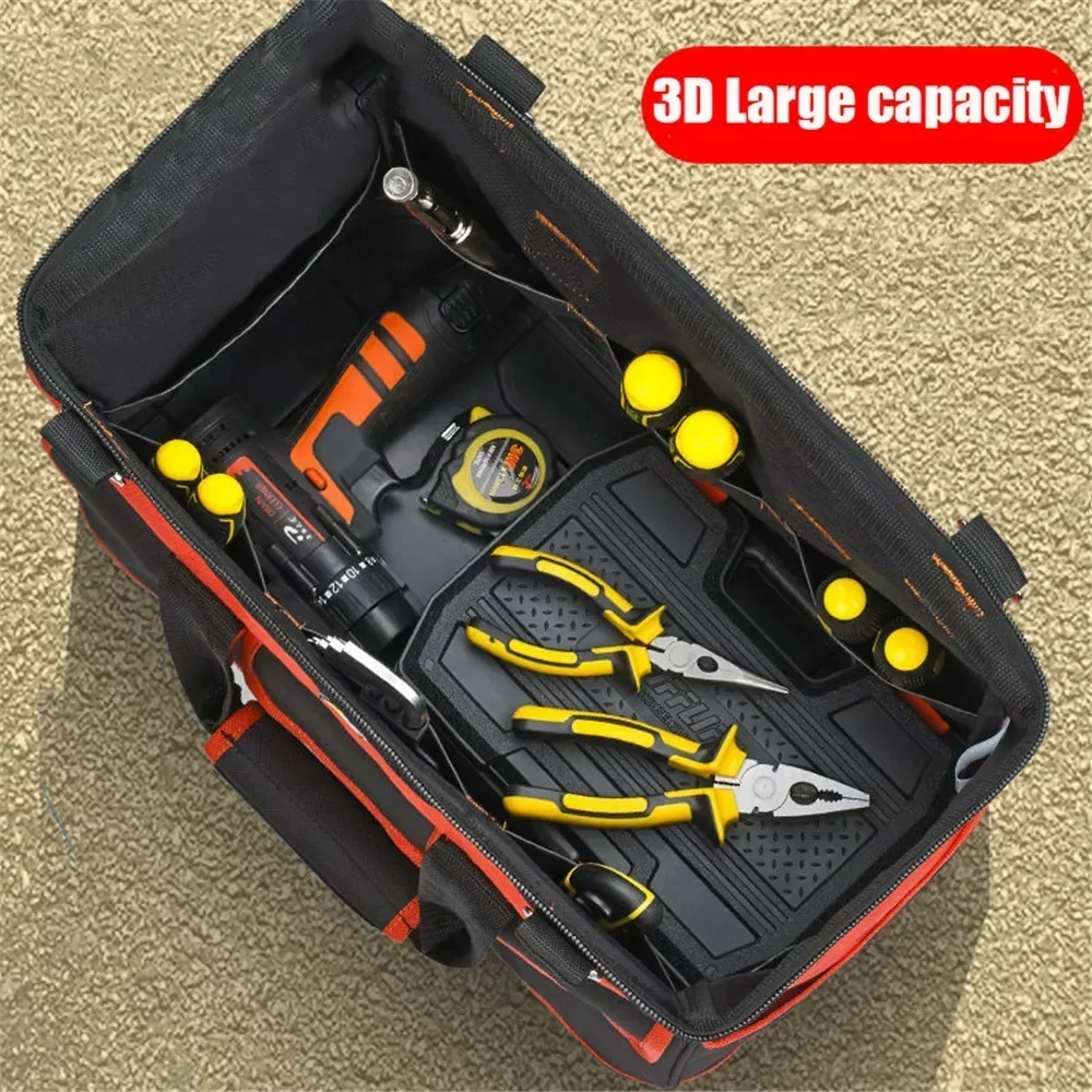 Heavy Duty Canvas Tool Bag Oxford Cloth Multi-Function Electrician Multi Pockets Waterproof Storage Work Bag Tools Organizer