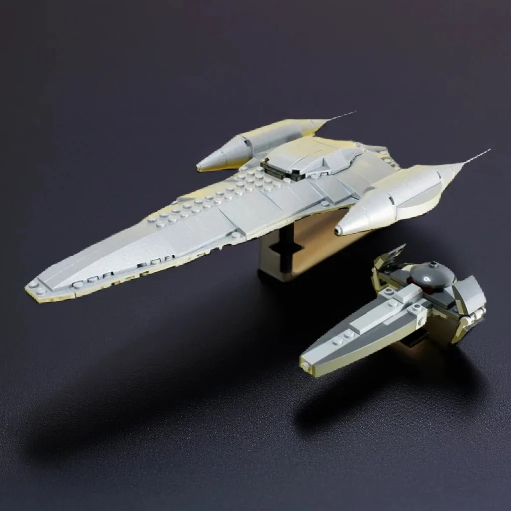 

394PCS MOC Space Battle Micro Nubian Royal Starship Dark Knight Infiltrator Model Collectible Display DIY Creative Bricks Gift