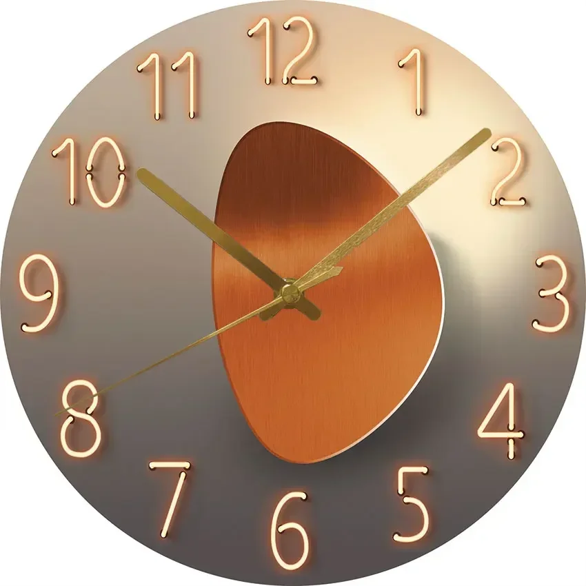 NET red new style clock without perforated wall clock living room bedroom wall household quartz mute wall watch