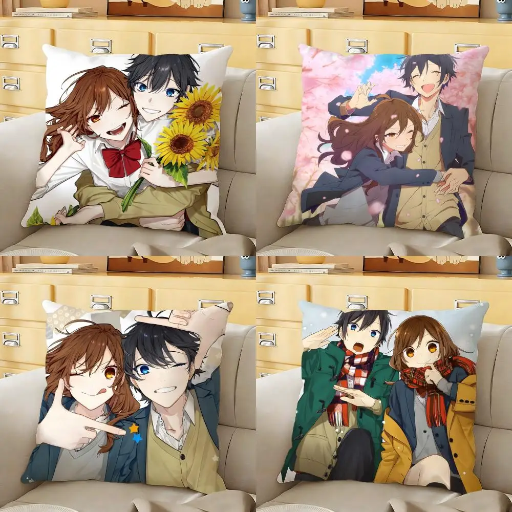 Anime cartoon Horimiya Cushion Cover Soft Durable Reversible
