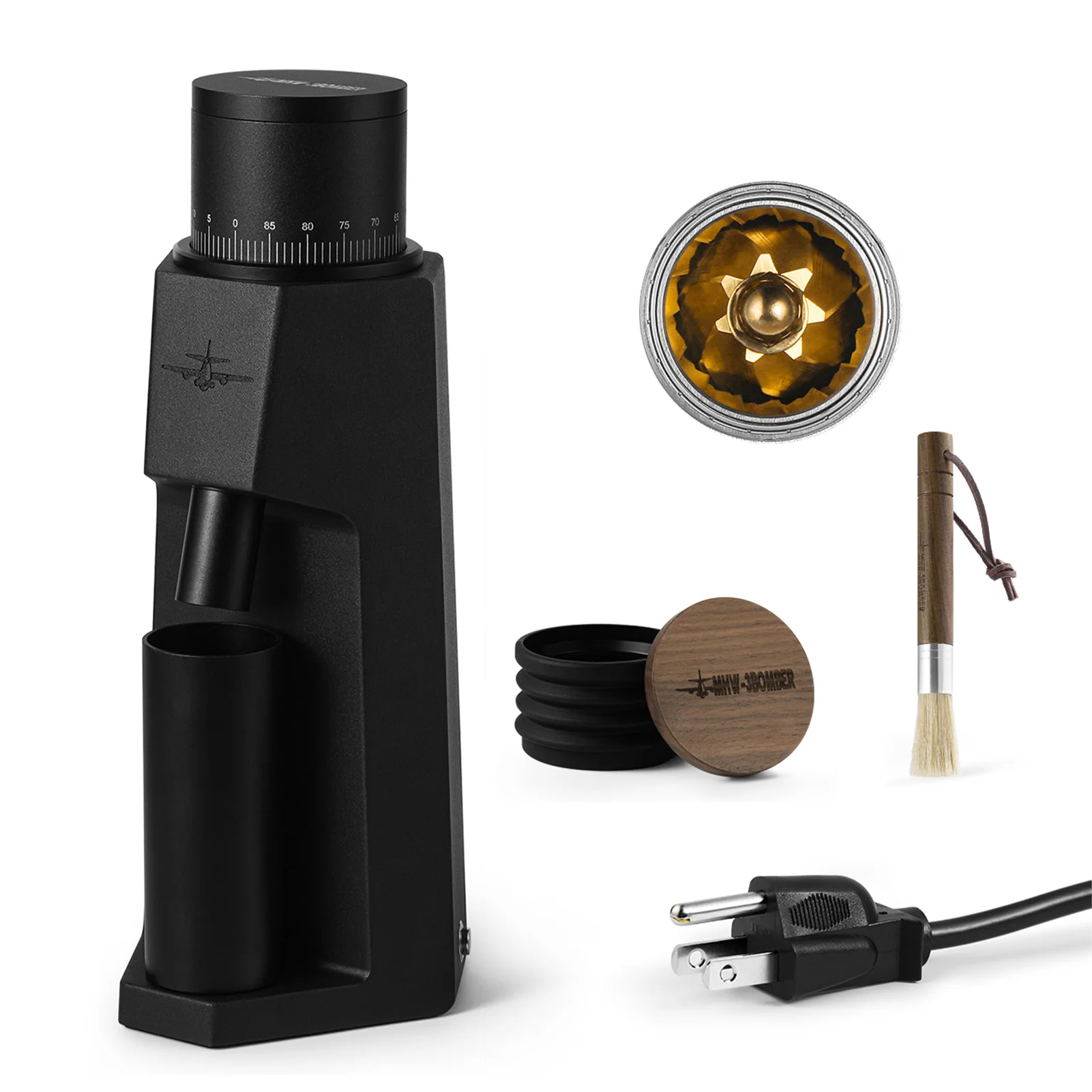 

Мельница для кофейных зерен для домашнего использования, электрическая мельница из алюминиевого сплава 36, 140 об/мин, медленное помещение, 50 г/1,7 унций в зернах