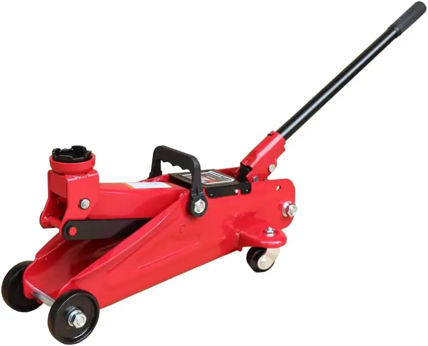 

2 Ton Hydraulic Floor Jack for Automotive Lifting, 4000 lbs Capacity, Heavy Duty Steel, Red