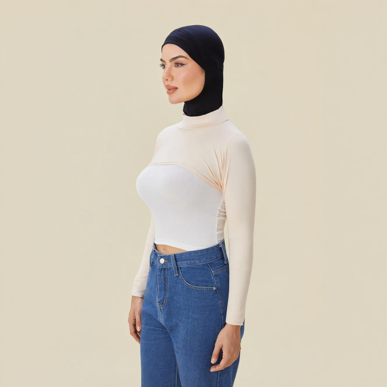 

Эластичный трикотаж с длинным рукавом для женщин, мусульманский длинный чехол на руку, болеро на плечо, женский нарукавник, солнцезащитный крем, исламская одежда, рукава