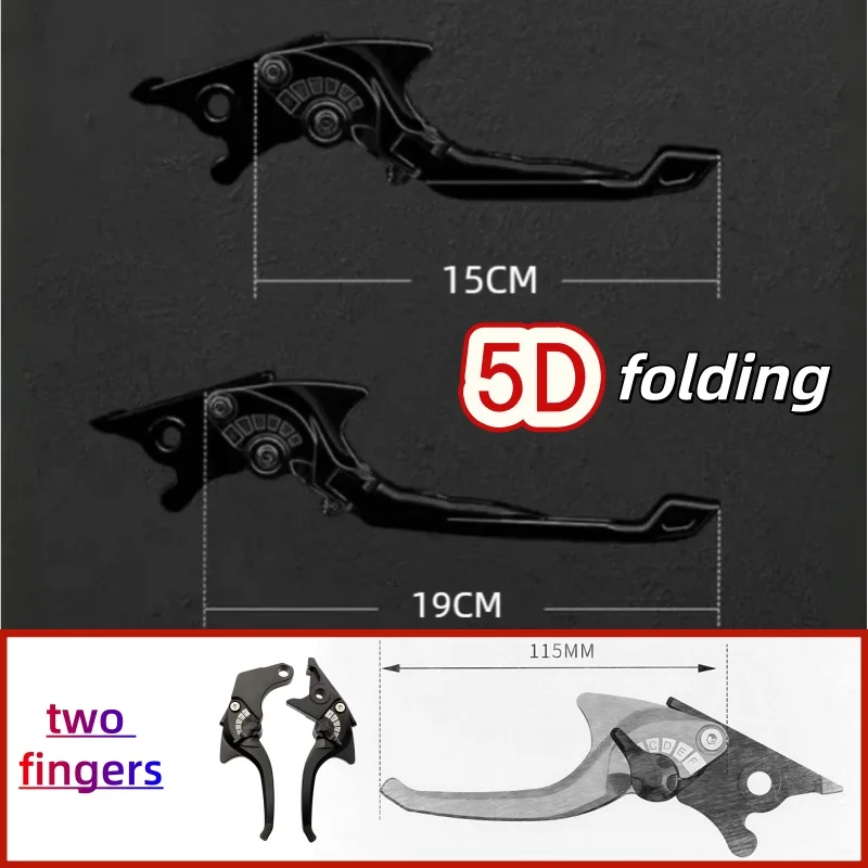 5D shark head style For Kawasaki NIJIA125 2019 Z125 2016-2020 Motorcycle parts brake lever set foldable adjustable handle lever view 2
