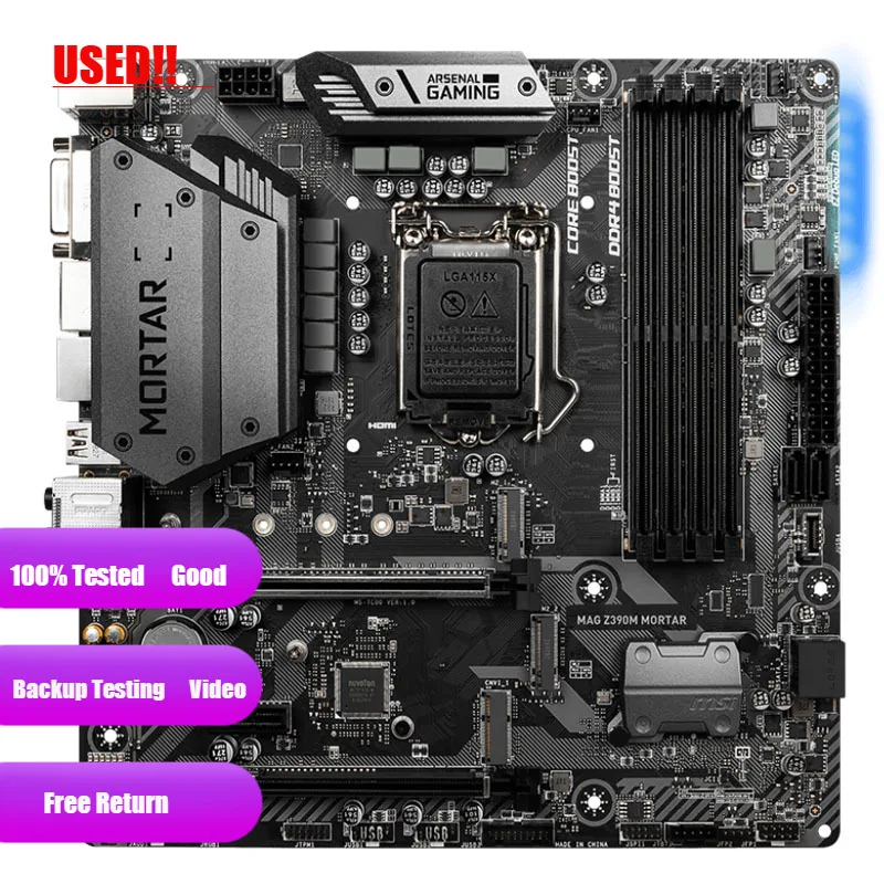 Used  MSI MAG Z390M MORTAR LGA 1151 (300 Series) Intel Z370 HDMI SATA 6Gb/s USB 3.1 Micro ATX Intel Motherboard