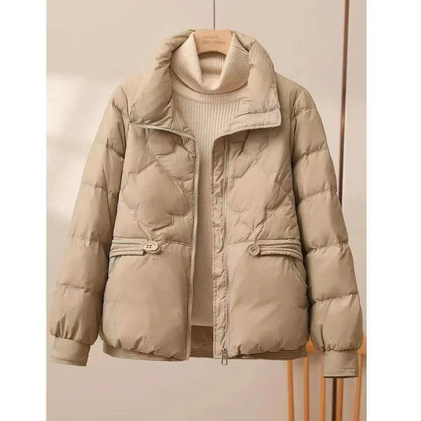 

Slimming ort Lightweight down Jaet Faionable Stand Collar High-End Feel Warm Winter Outerwear Tagkita Women's Coat