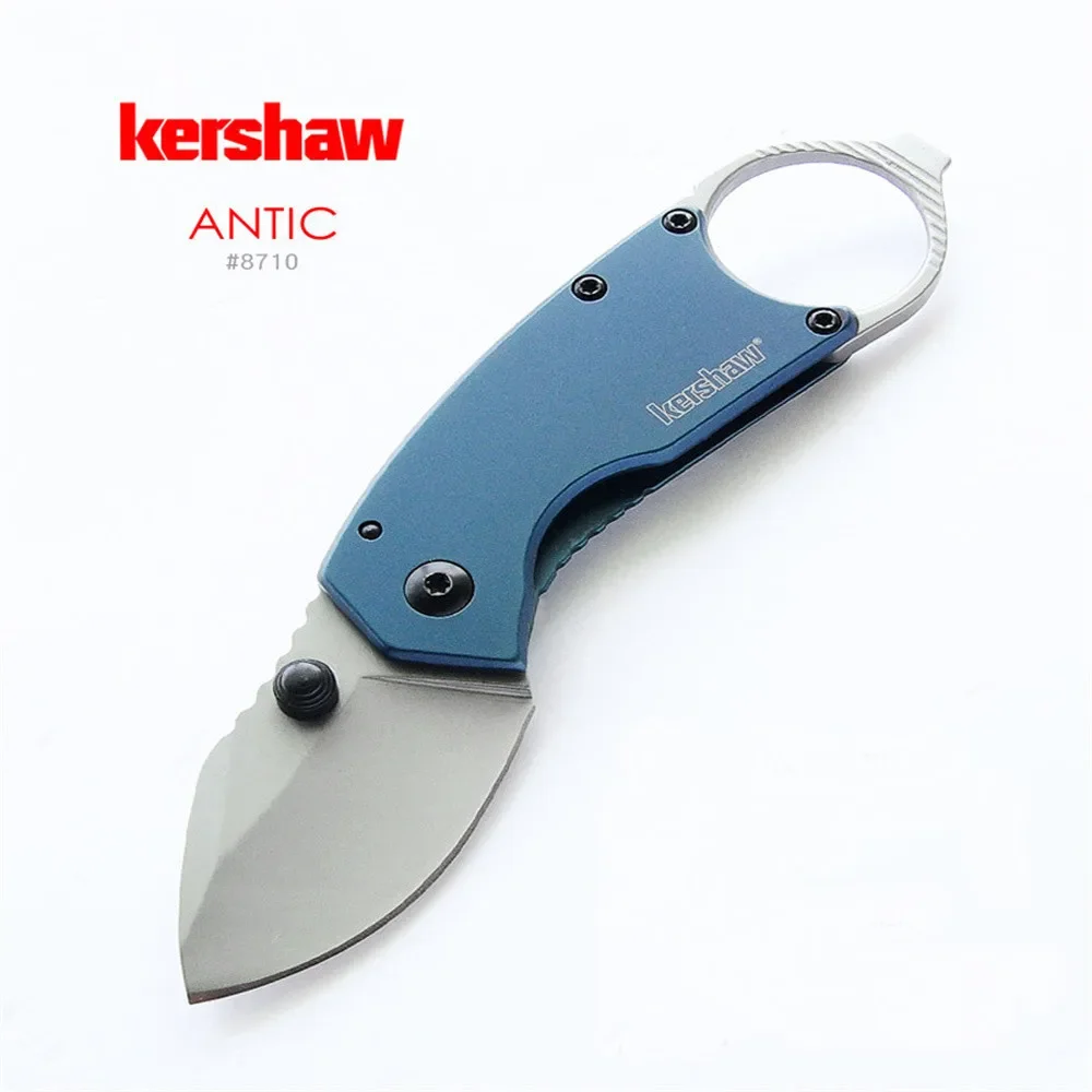 KS 8710 Antic Portable Folding Knife 8Cr13Mov Blade 440C PVD Coated Handle Camping Fishing Pocket Knives with Bottle Opener