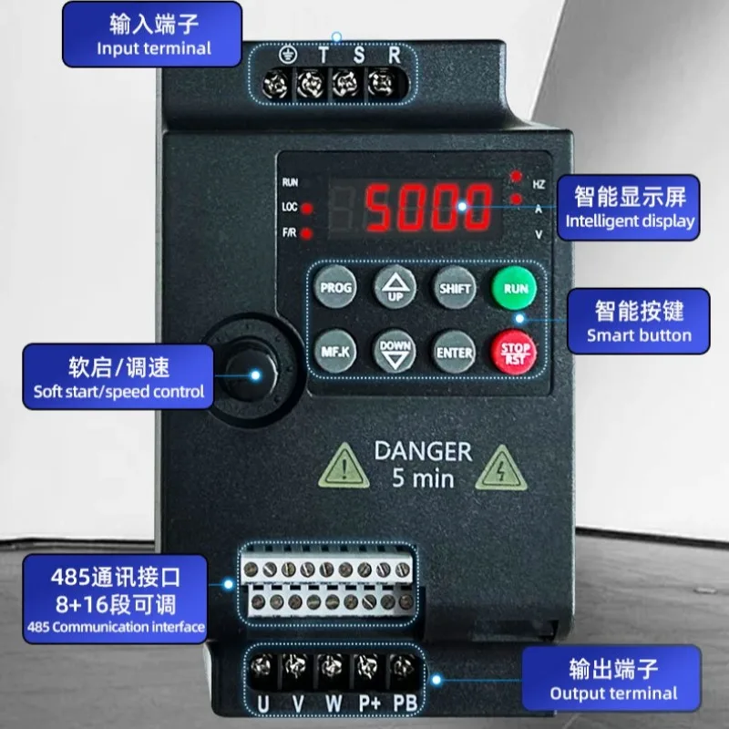 for General Inverter Single Phase 220V Three Phase 380V 0.75 1.5 2.2 3 4 5KW Governor
