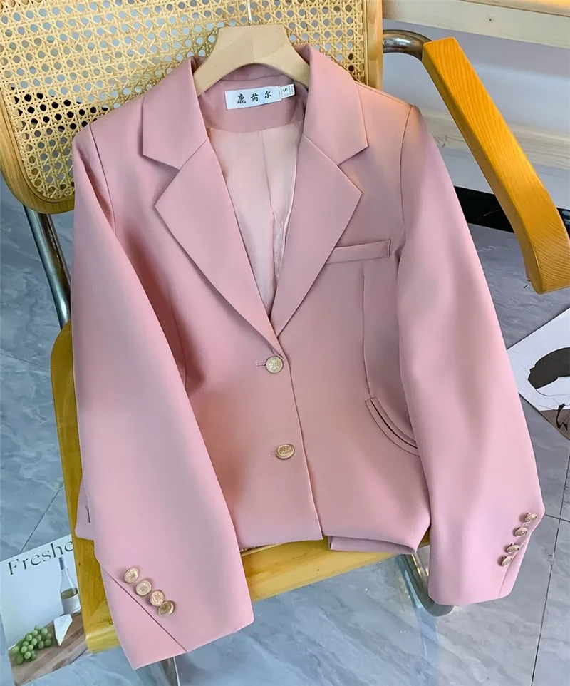 

New Women's Senior Suit Coat 2025 Spring Autumn Female Wild Design Casual Jacket Temperament Fashion Little Pink Overwear