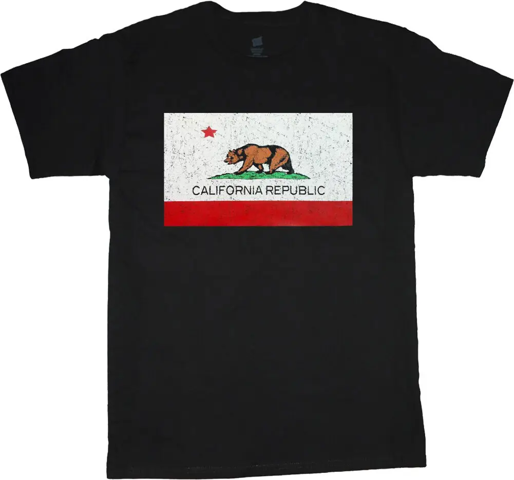 

Большая и яркая Мужская футболка с изображением флага Калифорнии