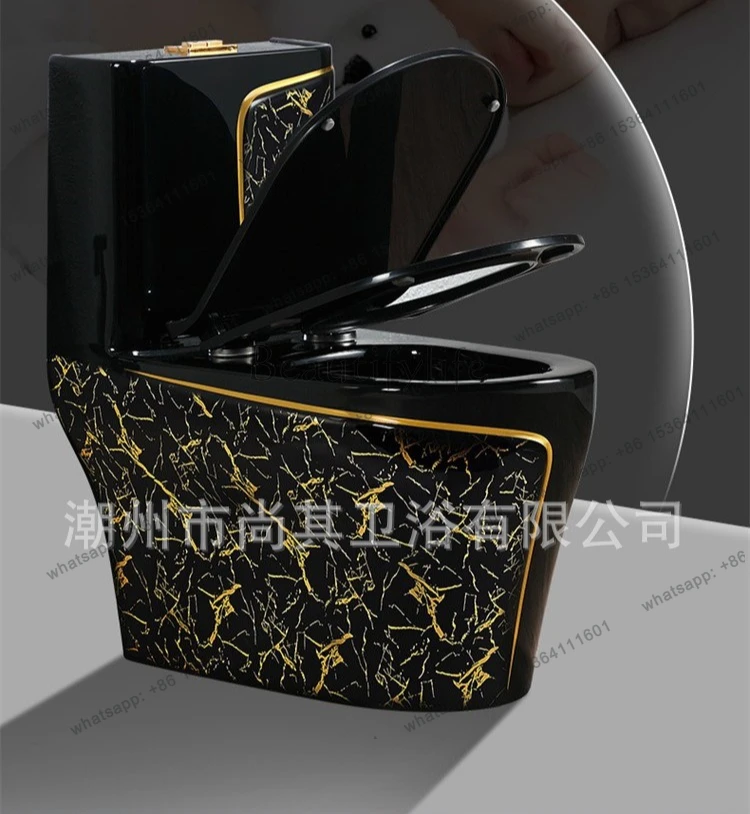 Color gold toilet siphon water-saving European flush toilet