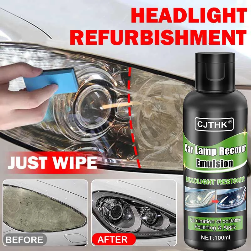 Car Headlight Restoration Polishing Kits Headlamp Scratch Remover Repair Cleaning Paste Remove Oxidation Headlight Polish Liquid