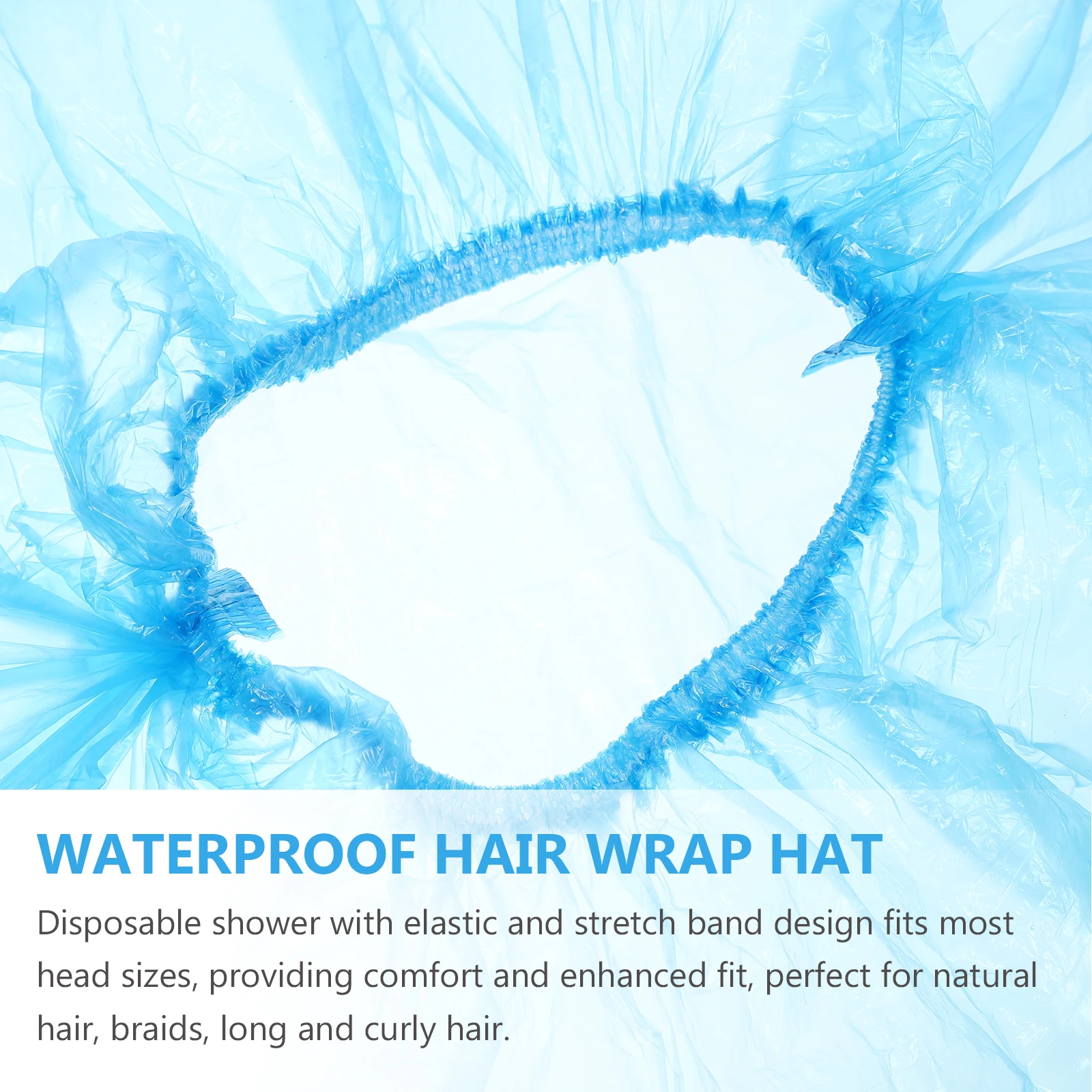 

200 Pcs Waterproof Hair Cap Shower Bath Hat Disposable Oversized Caps for Long Hair Women Keep Moisture Out Safe PE Material