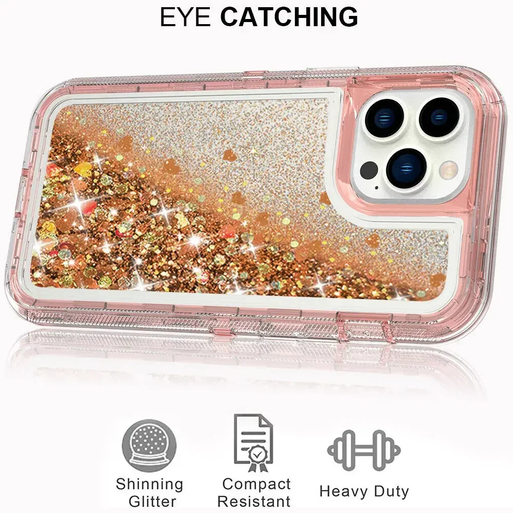 Luxury Glitter Dynamic Quicksand Case for IPhone 17 16 15 14 13 Pro Max X XSMAX XR SE 6 7 8 Plus Heavy Shockproof Phone Cover