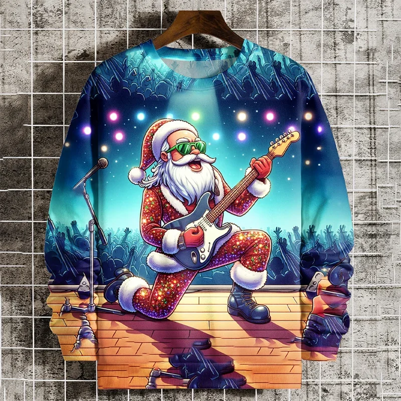 

Funny Christmas 3D Print Autumn Men O-Neck T-shirt Casual Fashion Long Sleeve Oversized T Shirts Fashion Tops Trend Men Clothing