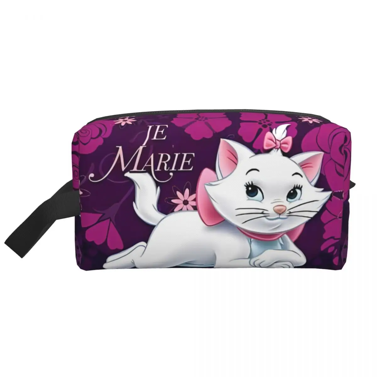 

Женские розовые косметички Marie Cat с животными, домашняя косметичка для предметов первой необходимости, органайзеры для хранения с полиэстеровым принтом