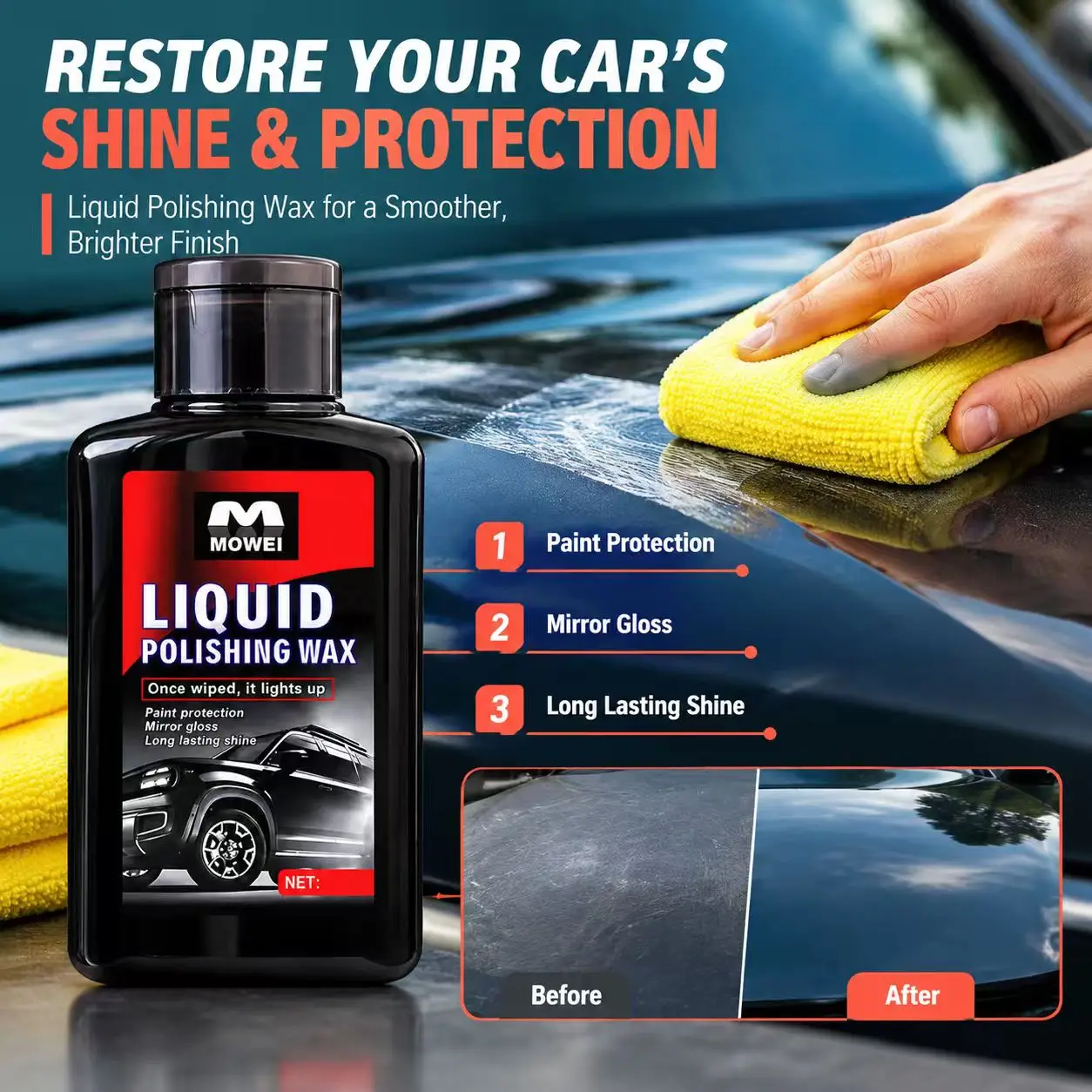 Car Scratch Repair Emulsion Quick Fix Light Scratches All Paint Colors Restore Smooth Car Paint Surface Polishing Protection 150