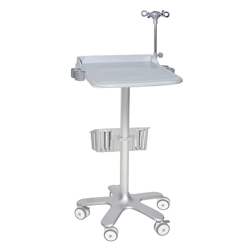 Hospital Trolley Medical Cart Aluminum Wall Mount Support Arm Hospital Monitor Stand With Basket