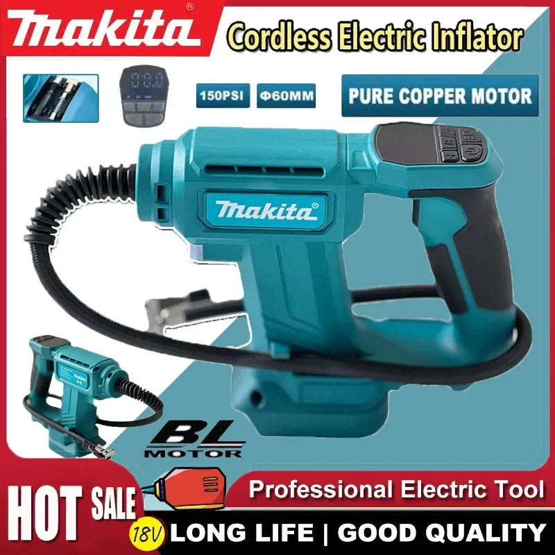 

Makita Cordless 2-in-1 Portable Air Pump Electric Car Tire Inflator Compressor Automatic 18V Battery Powered Inflatable Pump