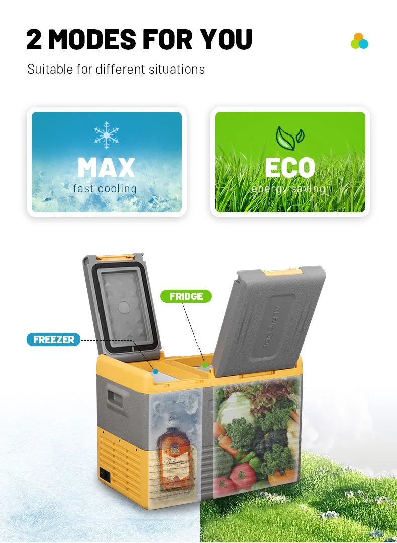 AC Dual Zone Cooler Box Portable Car Refrigerator Freezer Mini Size Car Cooler