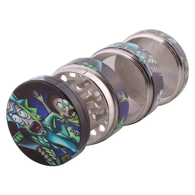 Colourful Tobacco Pipes & Accessories, 4 Layers Zinc Alloy Herb Grinders with