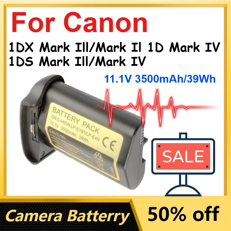 

11.1V 3500mAh/39Wh LP-E19T LI-ion Battery for Canon 1DX Mark Ill/Mark Il 1D Mark IV 1DS Mark Ill/Mark IV Camera Batteries