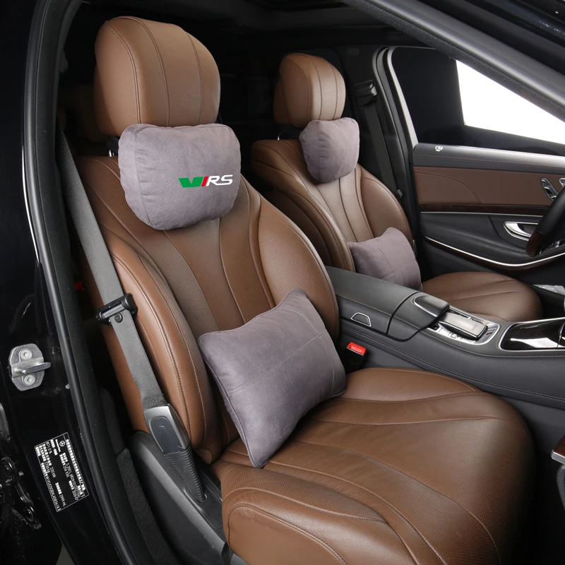 For Skoda Virs RS 2011 2015 2020 High-Grade Suede Car Headrest Neck Support Seat Soft Neck Pillow Car Interior Accessories - Image 4