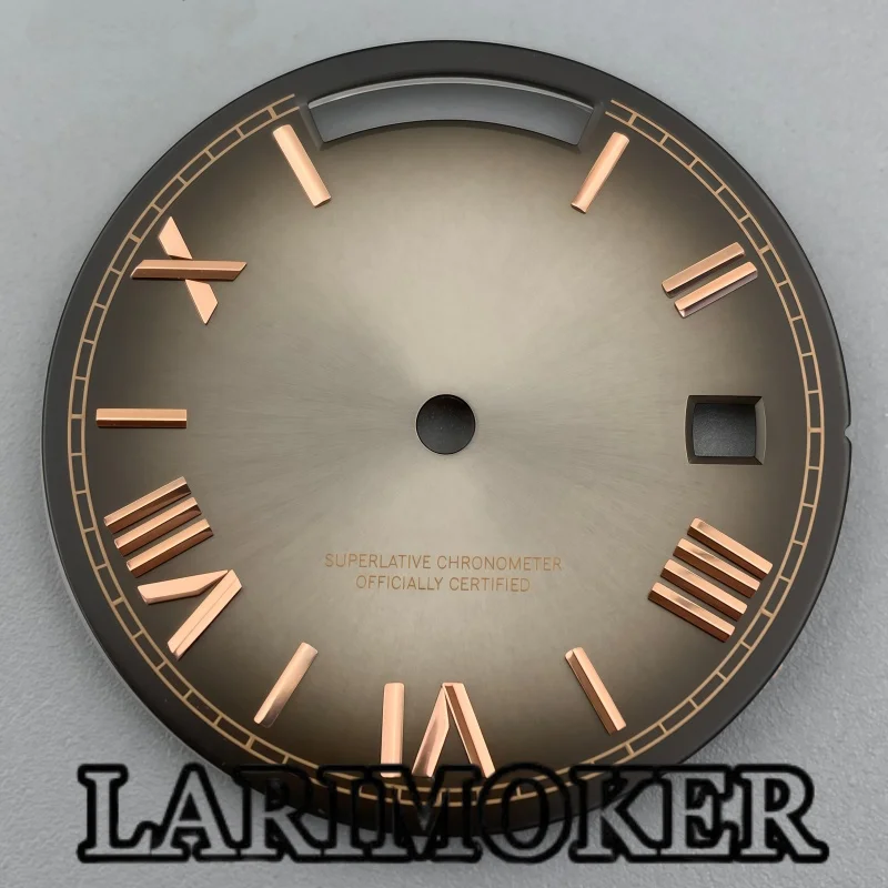 LARIMOKER 29mm Gradient Watch Dial with Hands Roman Numeral Gold Markers Date Window Fit Miyota 8285 Movement Watch Mod Parts