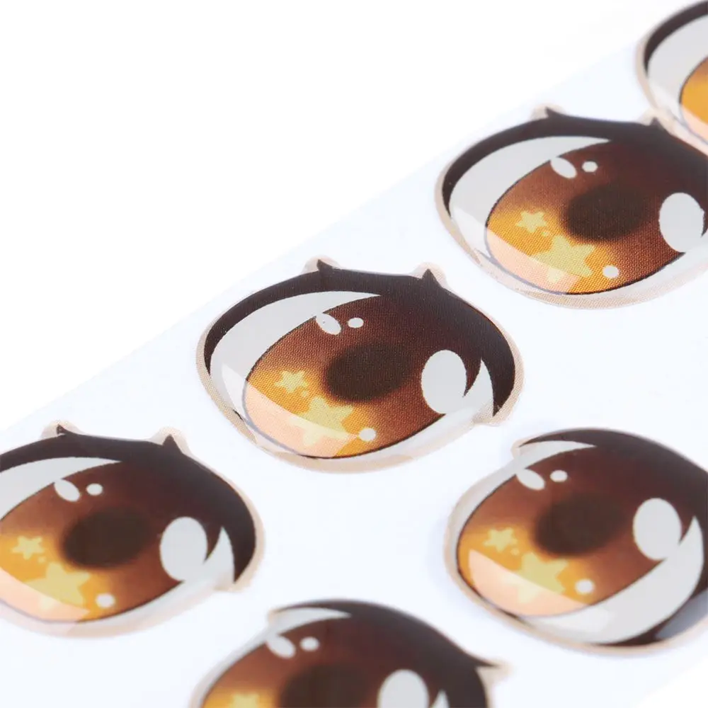 10 Pair Multi styles Decals Stars Yellow/Pink/Blue Cartoon Eyes Stickers Anime Figurine Doll Eye Chips Paper Face Organ Paster