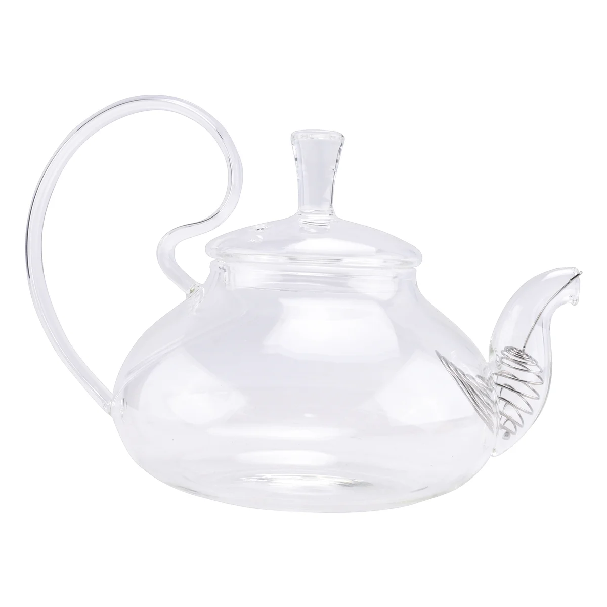 ABEZ 650Ml Heat Resistant High Handle Flower Coffee Glass Tea Pot Blooming Glass Teapot with Strainer