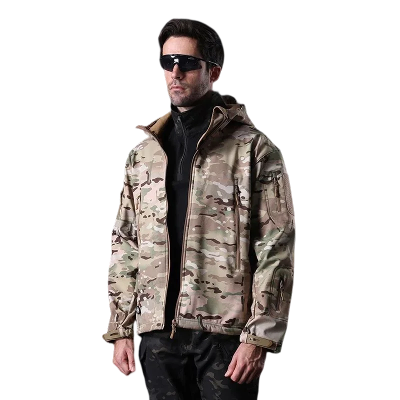 

Men's Winter Tactical Jacket Camouflage Jackets Outdoor Multi-Pocket Ski Fleece Warm Windproof Air Force CP Clothes