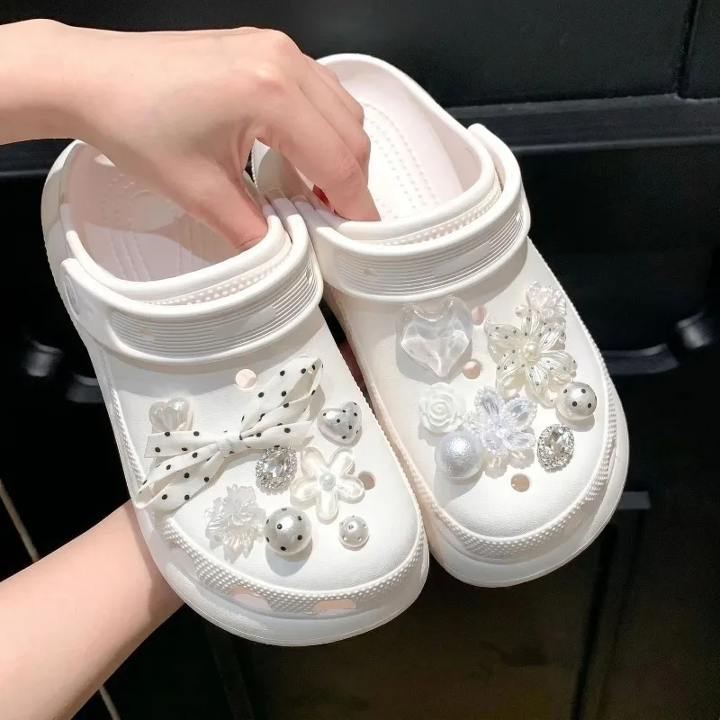 French Polka Dot Cream Puff DIY Shoe Decoration Hole Shoes Mary Jane Accessories Hot Selling Holiday Gift Idea