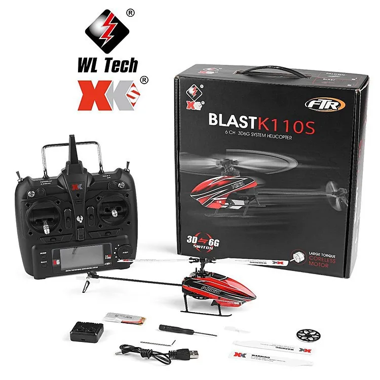 

New Weili Xkk110s 2.4g Brushless Six Channel Single Blade Aileron Free 3d Stunt Electric Remote Control Helicopter Model Toy