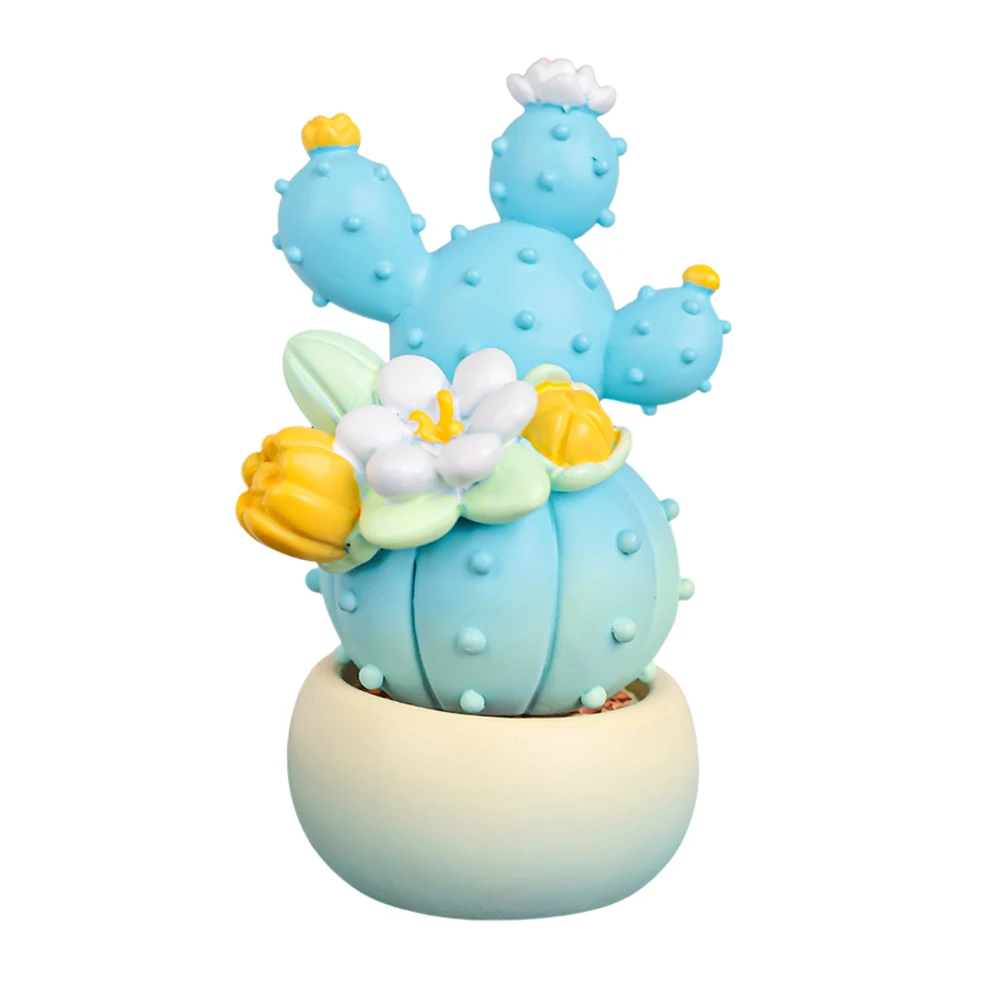 

Simulation Cactus Ornament Resin Mini Decor Potted Plant Car Interior Lifelike Cactus Figure Desk Decor Home Accessories