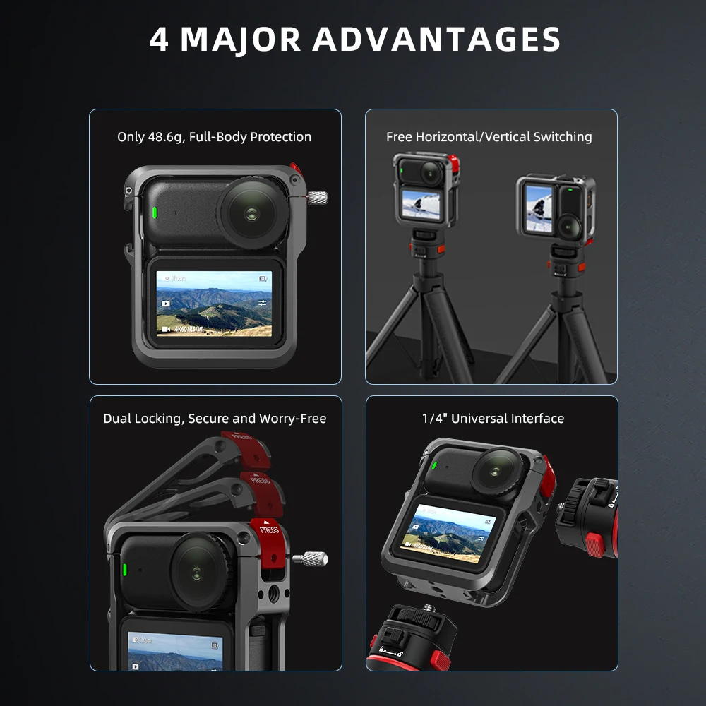 กรงโลหะฟลายไมล์สำหรับกล้องดีไอ ออสโม นาโนกรอบป้องกันเคสอลูมิเนียมอัลลอยด์อุปกรณ์เสริมสำหรับกล้อง