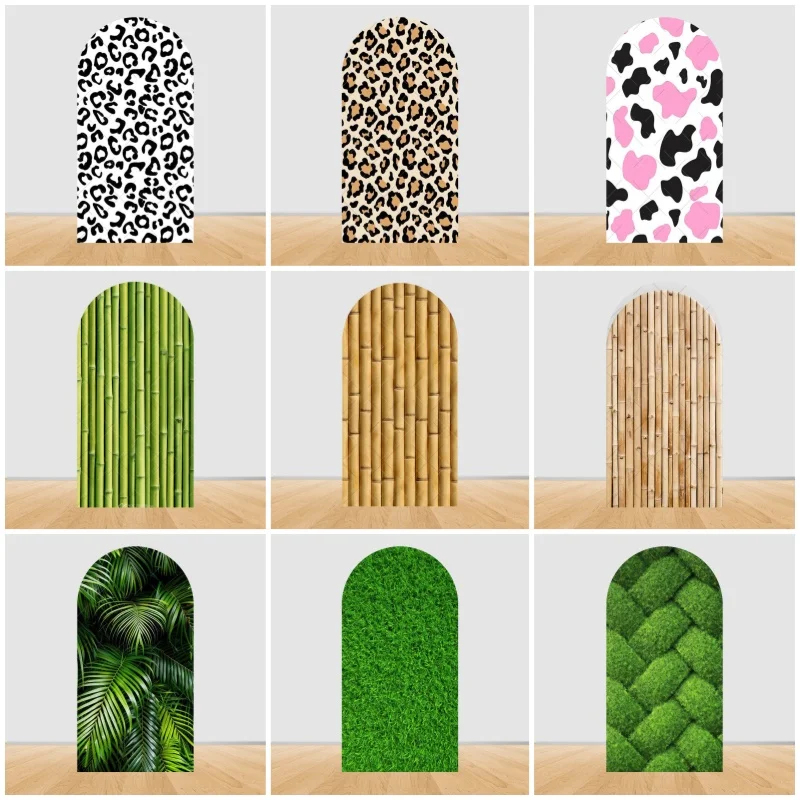 

Green Leaf Wall Arch Cover Backdrop Baby Shower Birthday Adult Wedding Photo Photographic Background Party Decor Studio Props