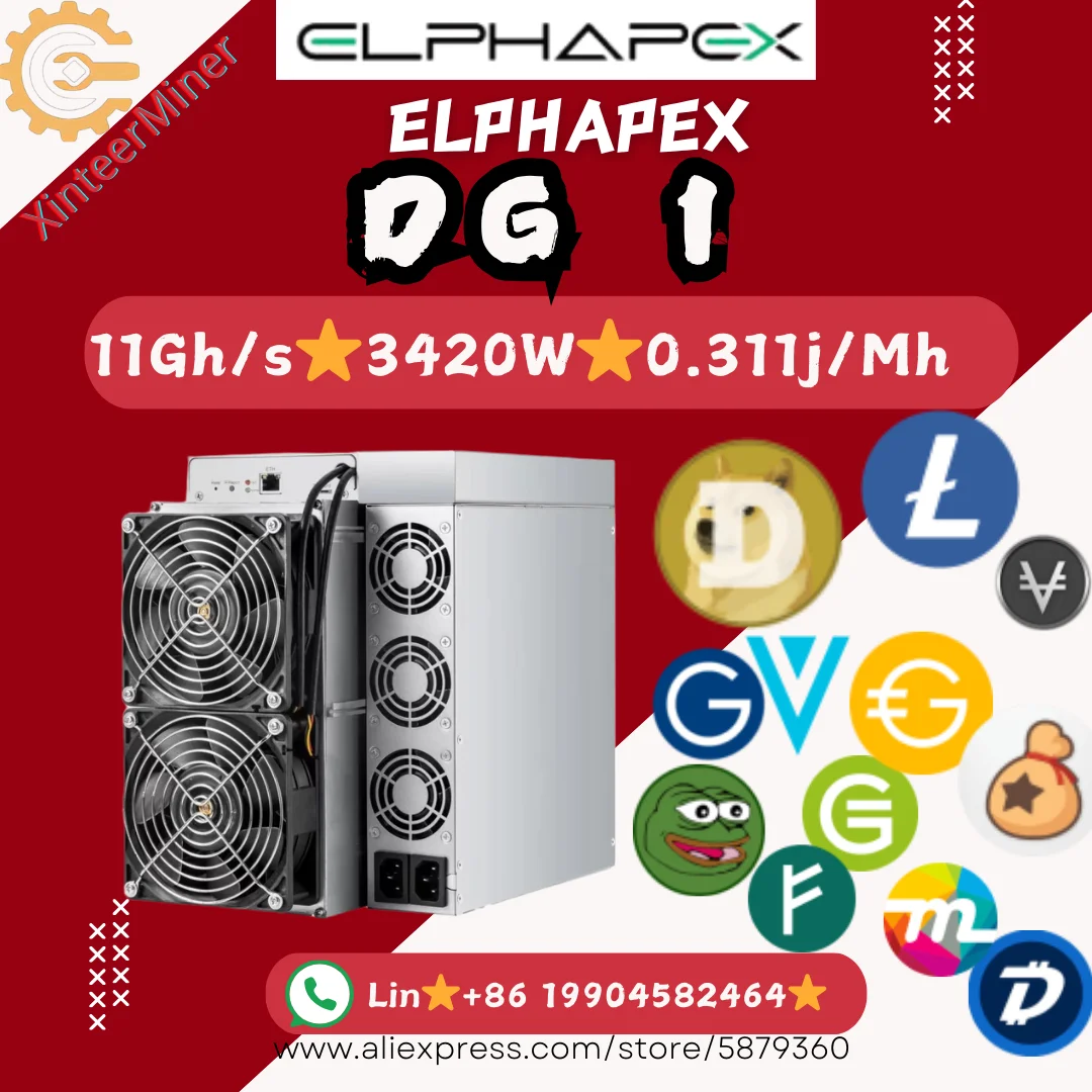 Elphapex DG1 11G 13.8G 14G 3420W Litcoin Mining Dogecoin Miners Crypto Hardware Scrypt Algorithm