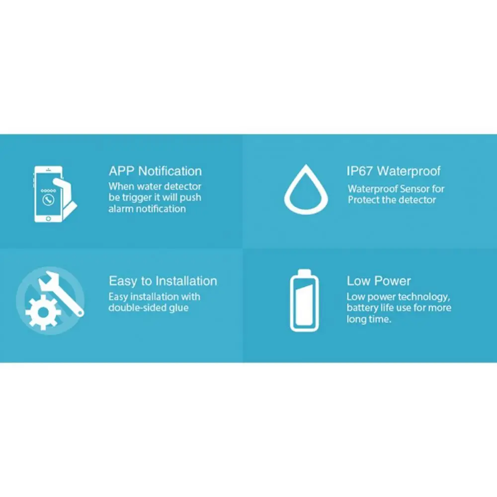 투야 누수 센서, 사운드 사이렌, 와이파이 누수 감지기, 홍수 범람 보안 감지기, 스마트 라이프 앱으로 작동, 85db