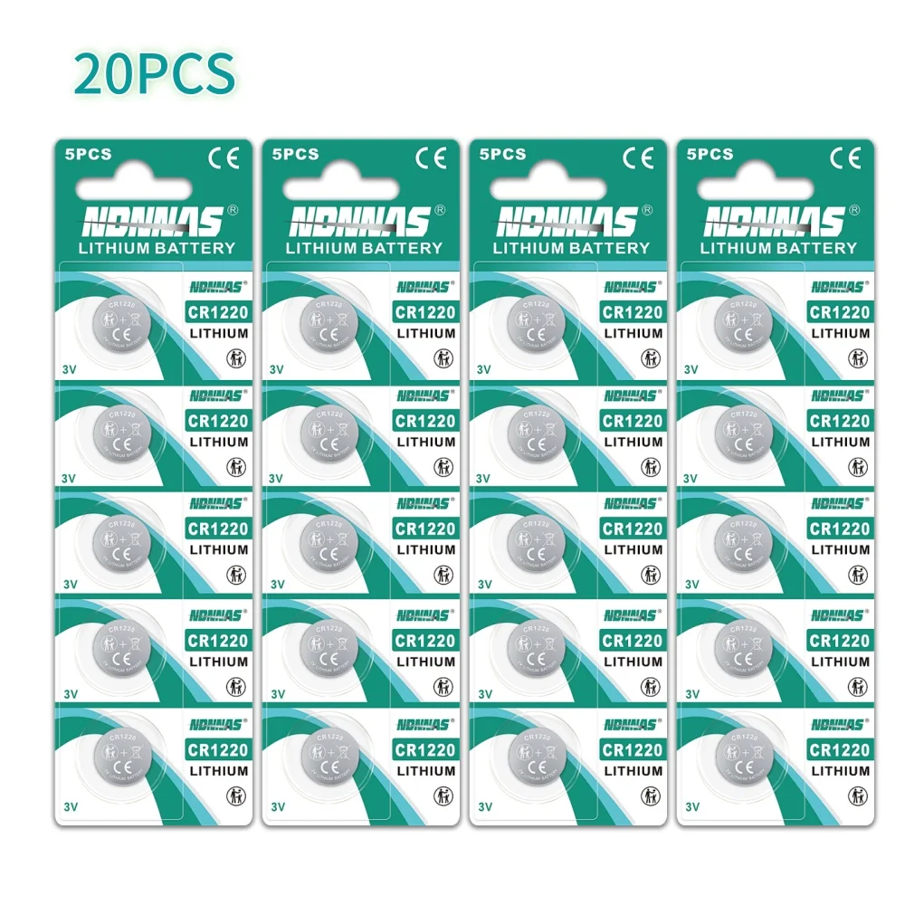 1-100PCS 3V CR1220 Lithium Battery 38mAh High Capacity Button Cell for Watch Car Remote Mouse Toy LM1220 BR1220