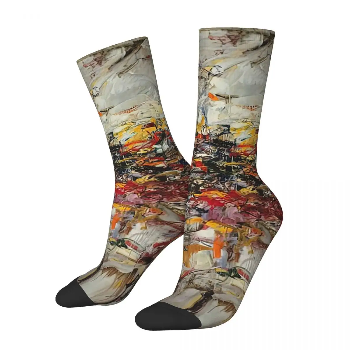 Art Work By Joan Mitchell, Fine Art Giclee Print Socks Harajuku Super Soft Stocking All Season Long Socks Accessories for Unisex