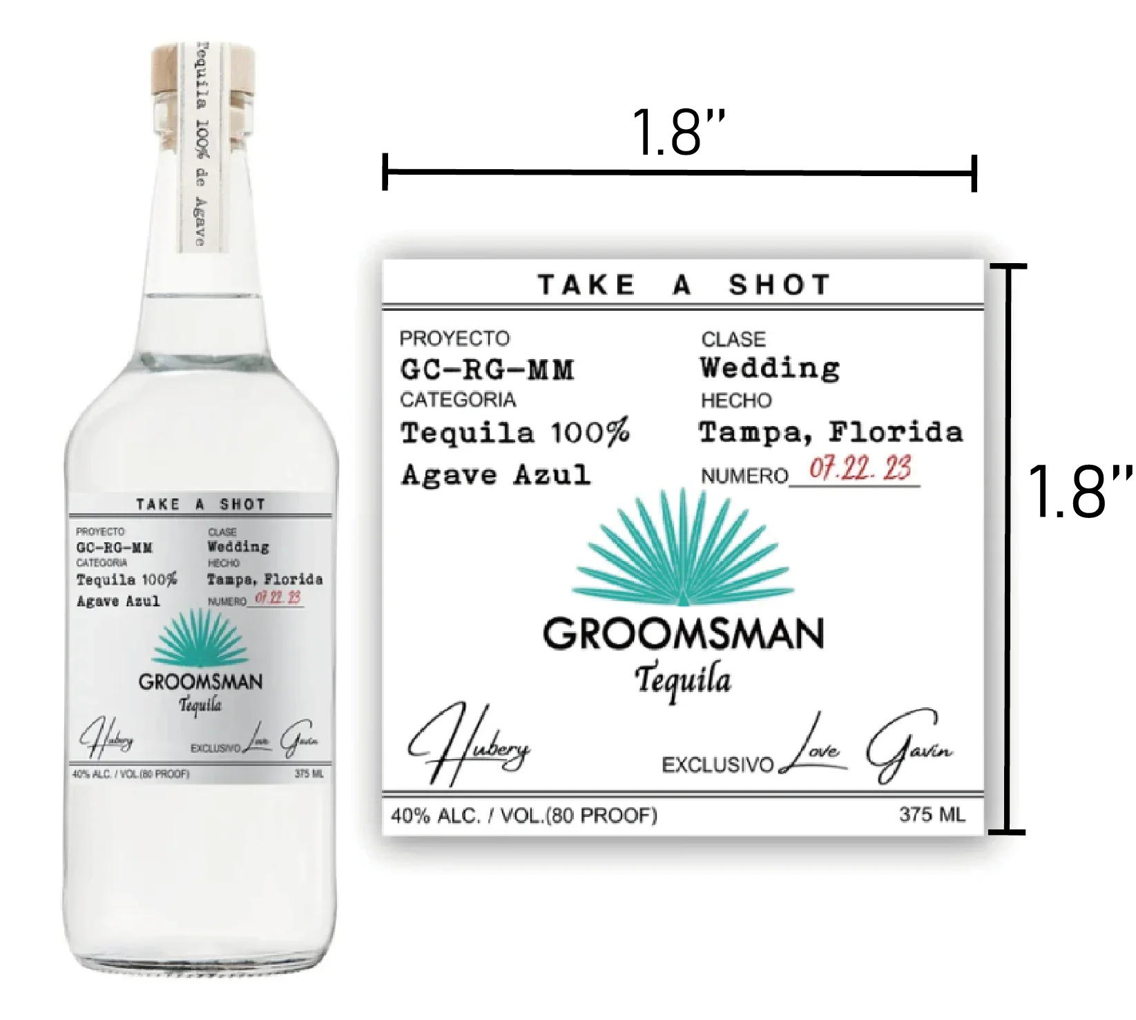 Personalized Birthday Casamigos Labels 50ml Birthday Favors Custom Tequila Shot Label 30th Bridesmaid Gift Fiesta Maid Of Honor