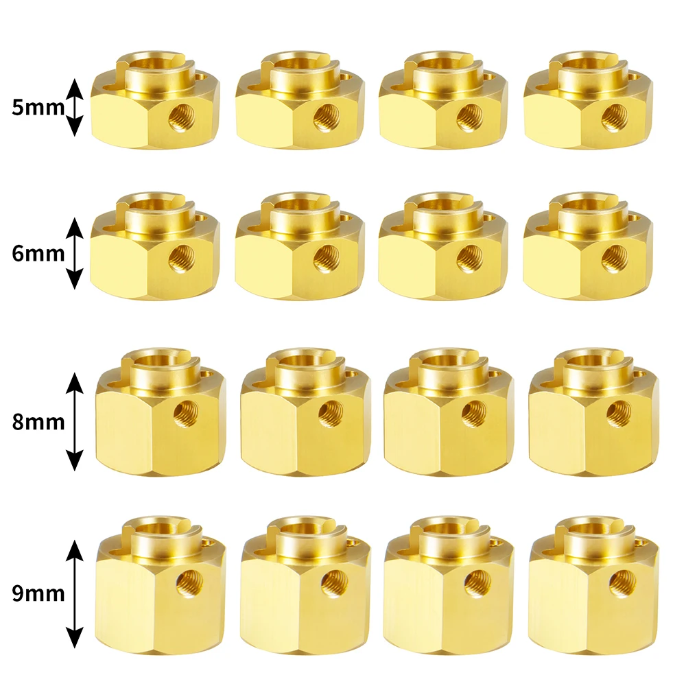 MIBIDAO 5/6/8/9/10/12mm adaptateur étendu hexagonal en laiton pour Axial SCX10 III AXI03007 Wrangler AXI03004 Capra 1/10 voiture sur chenilles RC