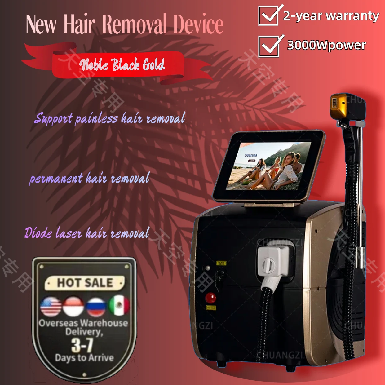 New 808NM Professional diode hair removal machine, Hot sales ice platinum painless whole body permanente epilation equipment