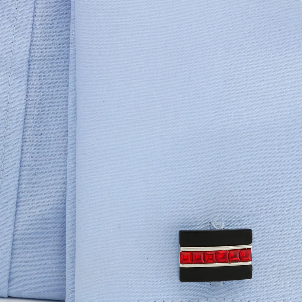 Crystal Cuff Links For Men Luxurious Wedding Design Quality Brass Material Red Color Cufflinks Wholesale&retail