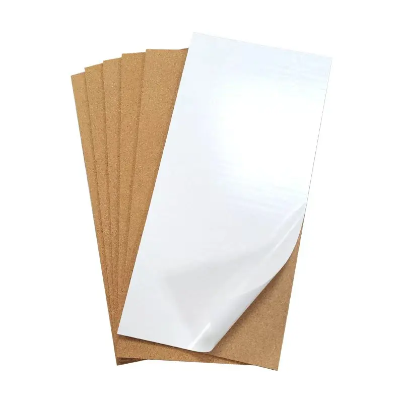 6-Piece Cork Board Bulletin Board with Adhesive Backing 17x8inch (43.18*20.32cm), (6mm) 0.236inch Thick Self-Adhesive Cork Board, Suitable for Wall, Home, Office, School Cork Board Vision Boards, Bulletin Board Decoration