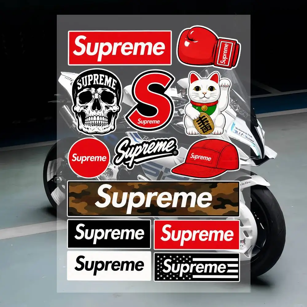 A-S-su-p-R-r-eme  Character Stickers Set Waterproof Vinyl Decals For Laptop Phone Case Water Bottle Helmet Skateboard Notebook image 4