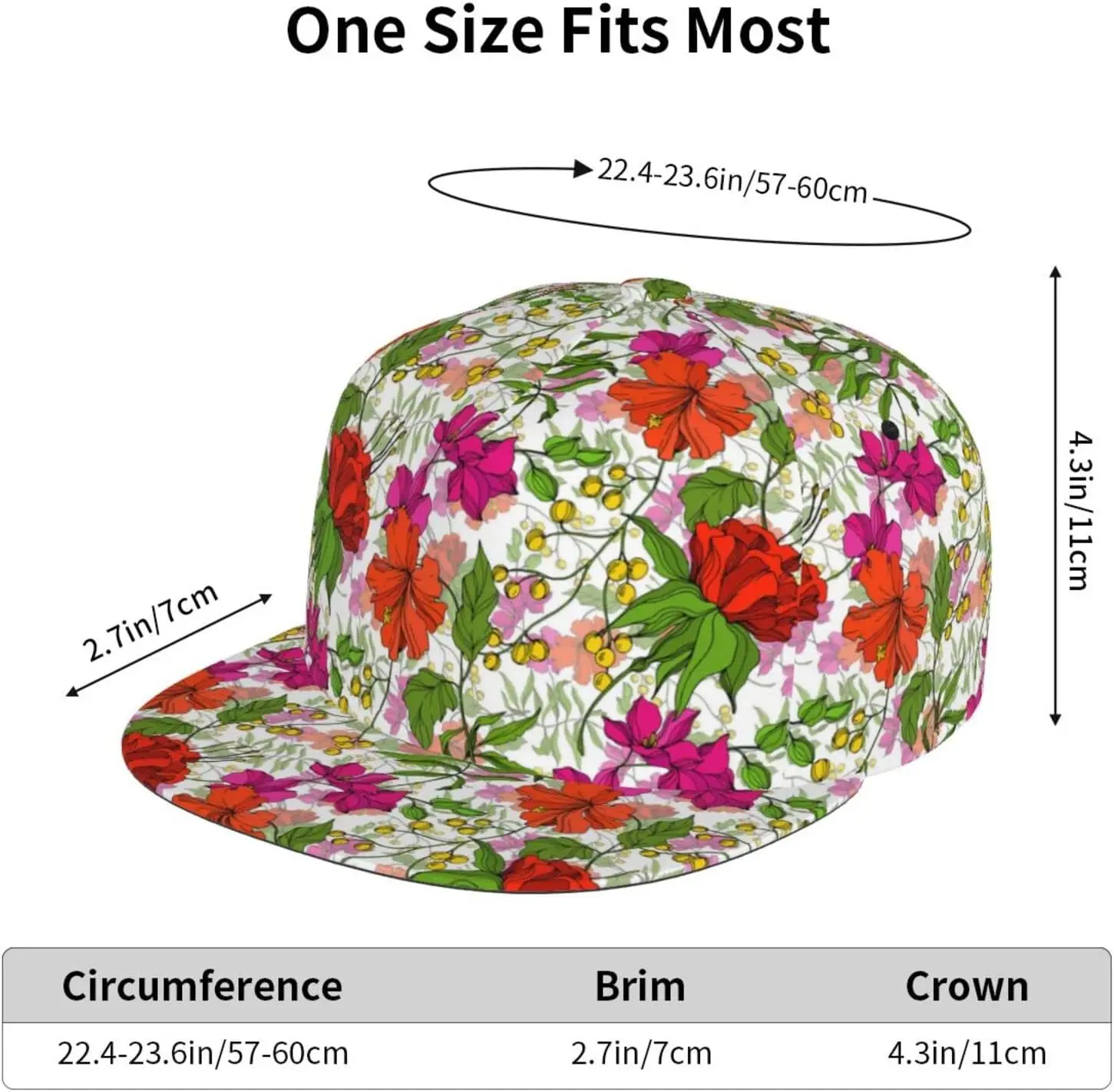 Floral Hawaiian Baseball Hat Adjustable Tropical Flower Snapback Hats Baseball Caps for Women Men