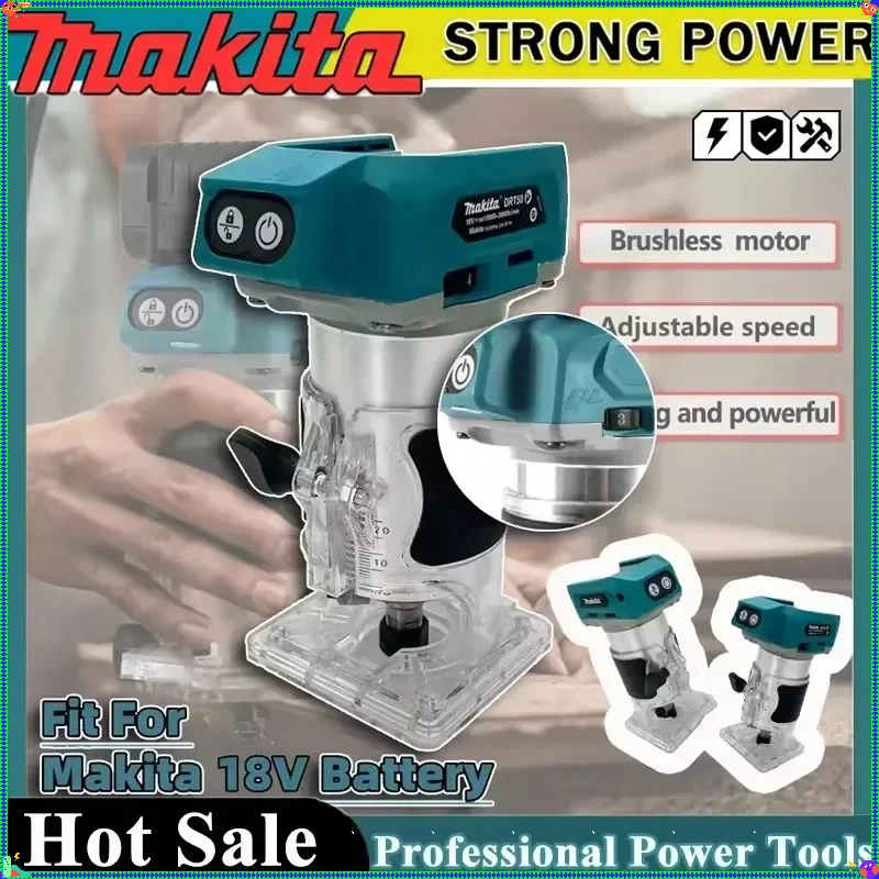 

Makita DRT50Cordless Trimmer Rechargeable Brushless Slotting Tool for Woodwork Engraving Milling Portable Trimming Machine TOOLS
