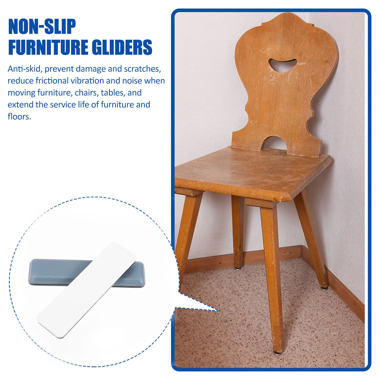 

8Pcs Chair Feet Covers Versatile Anti-Slip Mats Excellent Protection Simple Design Suitable for Office Home Hotel Use Furniture